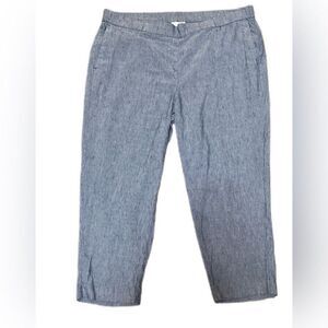 J.Jill Linen Bland Pull On Womens  Pants Size XL Elastic Band  Back Blue